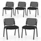 Black Conference Chair Stackable Metal Frame Mesh Back Padded Seat Office Waiting Room Chair
